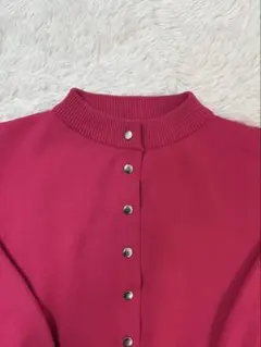 vis-à-vis ボリュームスリーブ スナップボタンニットカーディガン F