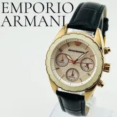 【希少/電池交換済】 EMPORIO ARMANI 腕時計 クロノグラフ