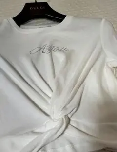 2 PINK ラインストーンロゴ ツイストTシャツ ホワイトのサムネイル