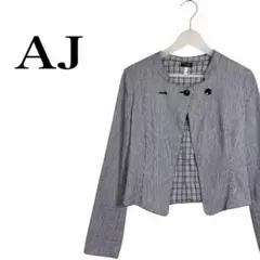 R*O様 美品✨アルマーニ ジーンズ ノーカラージャケット ストライプ柄 レディのサムネイル