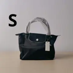 未使用LONGCHAMP ブラック×ホワイト Sサイズ トートバッグ✨即購入E2