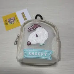 PEANUTS SNOOPY メッシュポーチ ベージュ カラビナ付き　新品タグ付