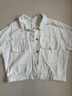 ホワイト クロップドジャケット