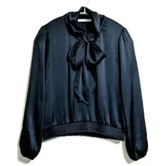 ANAYI アナイ サテンスムース ボウタイ プルオーバー ブラウス