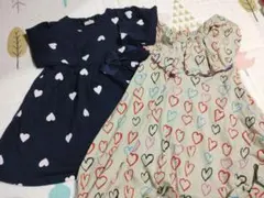 petit main ハート柄ワンピース 80マーキーズホーガンのワンピース付き