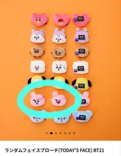 BT21 フェイスブローチ TODAY'S FACE ランダム COOKY