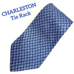 TIE RACK ネイビー　シルク　ネクタイ　イタリア製　格子柄　総柄　小紋