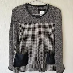 ★美品★WEEKEND MaxMara 長袖 カットソー 黒白　チェック柄
