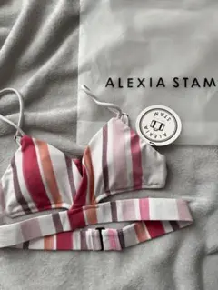 ALEXIA STAM ストライプビキニブラトップ