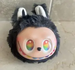 【新品】頭ラブブキーホルダーぬいぐるみ　LUCK energy ブラック黒