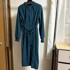 【大幅値下げ中】【美品】長袖ワンピース 青緑