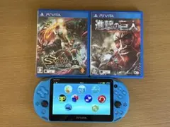 【動作確認済み】PS Vita PCH-2000 本体 青 + ソフト2本