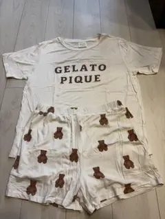 GELATO PIQUE テディベア柄 ルームウェアセット　ONESIZE
