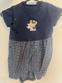 現行品　ファミリア　ロンパース　夏　チェック　80