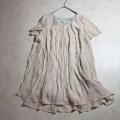 新品タグ付 AS KNOW AS PINKY シフォンワンピース くすみピンクのサムネイル