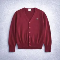 90s CHEMISE LACOSTE カーディガン スペイン製 ワインレッドのサムネイル
