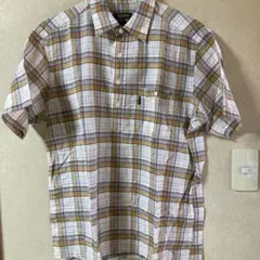 ☆AIGLE チェック柄 プルオーバー半袖シャツ Lサイズ☆