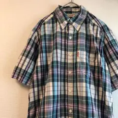 リーバイス　レッド　タブ　マルチ　チェック　シャツ　半袖　古着
