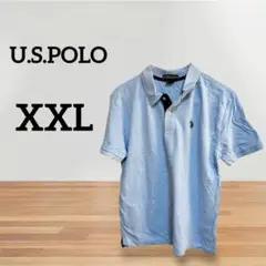 【美品✨】U.S.POLO【XXL】半袖 ポロシャツ メンズ ブルー