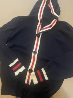 ネイビー　ラインカーディガン