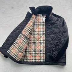 美品 バーバリー ノバチェック ブラック キルティング ジャケット 140cm