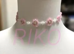 ☆オリジナルハンドメイドアクセサリー☆フラワー ビーズピンク