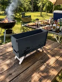 値下げ。ステンレス製 バーベキューコンロ 角型 二時燃焼 - メルカリ