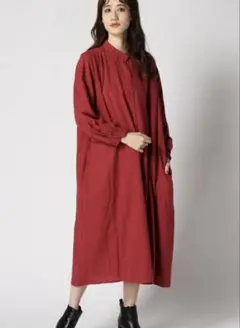 七分袖 ロングワンピース