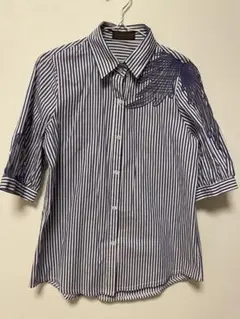 た*ん様 部分シアー★透けデザイン★ストライプシャツ