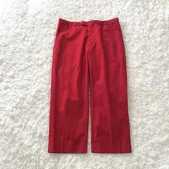 ビームスボーイ クロップド パンツ レッド カジュアル 七分丈