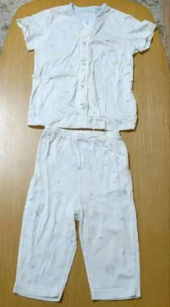ミキハウス　ファースト　80　水色 ベビーパジャマ 上下セット