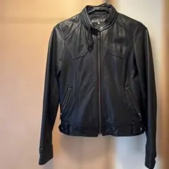 BLACK by moussy 羊革レザージャケット ライダース ブラック