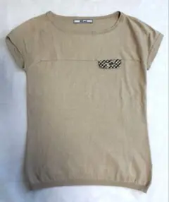 美品✨DAKS LONDON 半袖ニット ベージュ チェックのサムネイル