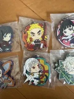 鬼滅の刃 ラバー6個セット。煉獄さん、富岡さん、宇髄さん、不死川さん、ら