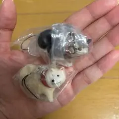 拒否犬(柴犬)ストラップセット（白・黒）