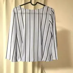 NEWYORKER 水色 ストライプ 長袖 M