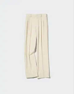 UNIQLO タックワイドパンツ ツータック クリーム M ユニクロ