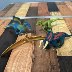 アニア　恐竜フィギュア　ナーストリケラトプス　ヴェロキラプトル　他計４体セット