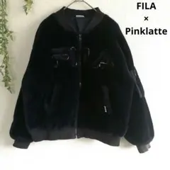 フィラ ピンクラテ コラボ フェイクファー ジャケット カジュアル ロゴ ゆった