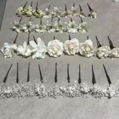 ホワイトフラワー　ヘアアクセサリー　結婚式　前撮り　ウェディング