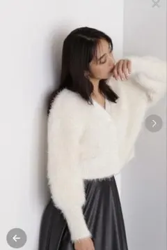 NATURAL BEAUTY BASIC／シャギーニットカーディガン