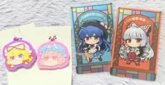 東方Project 紫 幽々子 天子 妹紅 ラバーキーチェーン カード セリア