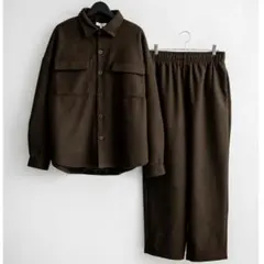 ロッキーモンロー L セットアップ フェイクウール オーバーサイズ ブラウン