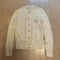 MAISON KITSUNE　PARIS　クリーム色　狐刺繍カーディガン　Sのサムネイル