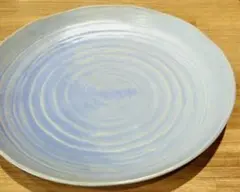 H37.未使用・水色の水紋柄の大皿