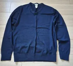 GAP 100%メリノウール ネイビー Vネックセーター S