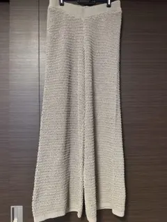 【ZARA】ベージュ ワイドパンツ EUR M