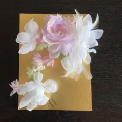 着物　髪飾り　バラ　ピンク　白　成人式