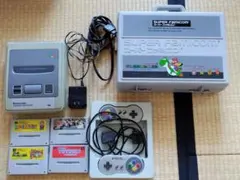 スーパーファミコン本体＋ケース＋コントローラー2個＋アダプタ＋ソフト4本