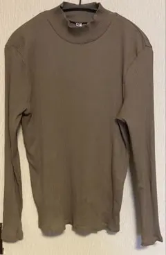 UNIQLO リブ編み長袖Tシャツ ブラウン XXXL